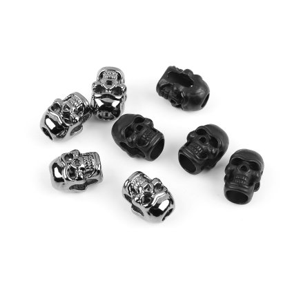 Kovová koncovka na šňůru Ø5 mm / ozdoba lebka (Varianta 1 nikl černý, Balení 4 ks)