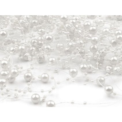 Perly na silonu Ø7 mm délka 130 cm (Varianta 39 fialová světlá, Balení 4 ks)