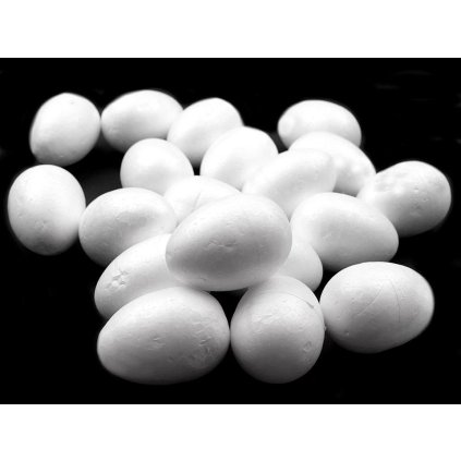 Vejce 4x5,5 cm polystyren (Varianta bílá, Balení 10 ks)