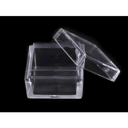 Plastová dóza mini 2,5x2,5x1,5 cm čtverec (Varianta transparent, Balení 12 ks)