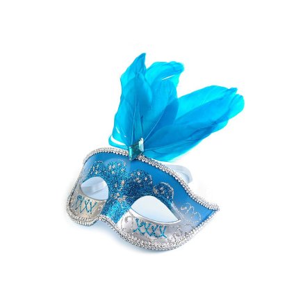 Karnevalová maska GLITRY s peřím (Varianta 5 černá, Balení 1 ks)