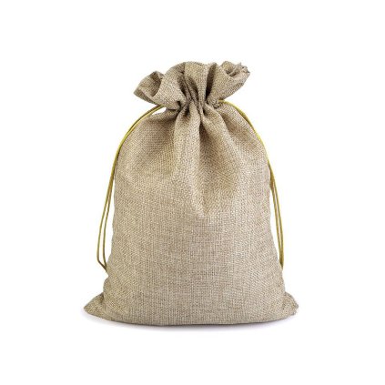 Dárkový pytlík 22x28 cm imitace juty (Varianta 5 béžová tm., Balení 1 ks)