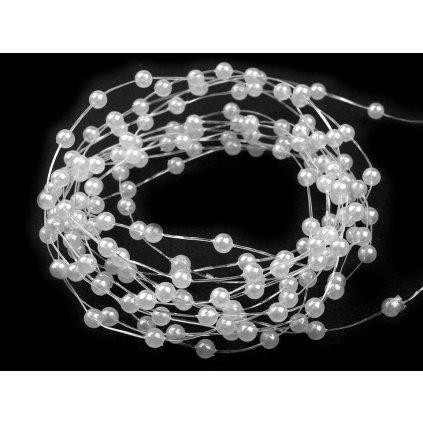 Perličky na silonu Ø2-3 mm (Varianta 1 bílá, Balení 30 m)
