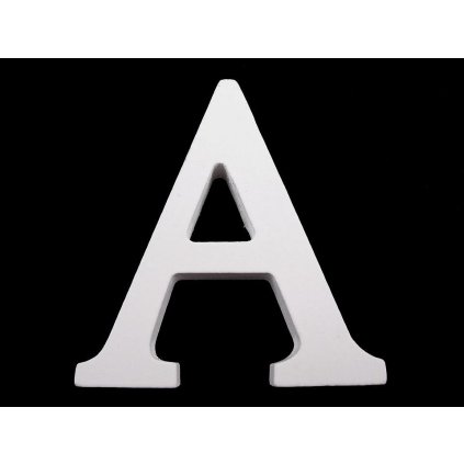 Dřevěná dekorace písmena abecedy (Varianta 2 "B" bílá sněžná, Balení 1 ks)