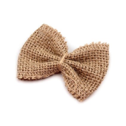 Jutová mašle 5,5x7 cm (Varianta 5 režná přírodní, Balení 2 ks)
