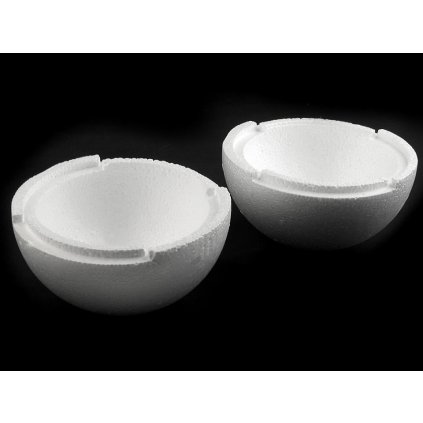 Polystyrenová koule dvoudílná dutá Ø19,5 cm (Varianta bílá, Balení 1 ks)