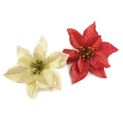 Vánoční hvězda Ø14 cm s lurexem (Varianta 1 zlatá sv., Balení 1 ks)