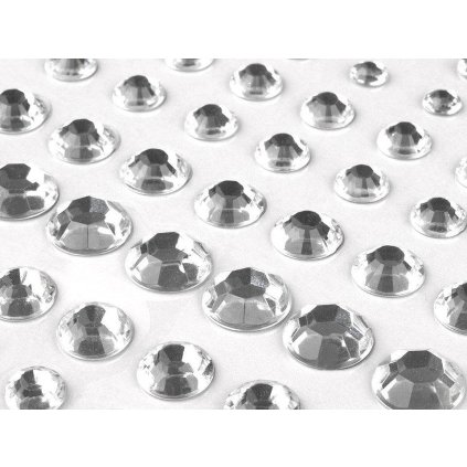 Samolepicí kamínky Ø6-12 mm (Varianta 1 crystal, Balení 1 karta)