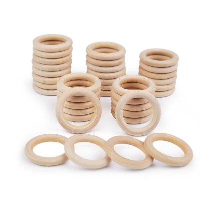 Dřevěný kroužek vnější Ø49 mm (Varianta přírodní sv., Balení 10 ks)