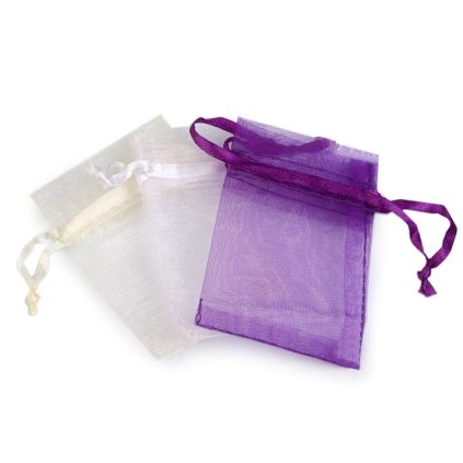 Dárkový pytlík 4,5x7 cm organza (Varianta 1 bílá, Balení 10 ks)