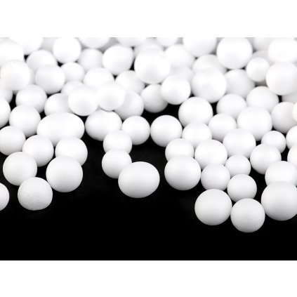 Výplň - polystyrenové kuličky Ø5-8 mm k výrobě dekorací (Varianta bílá, Balení 1 sáček)