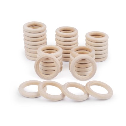 Dřevěný kroužek vnější Ø40 mm (Varianta přírodní sv., Balení 10 ks)