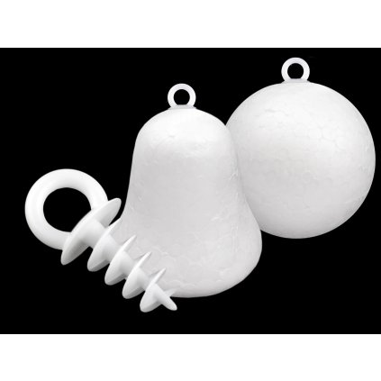 Očko na polystyrenové ozdoby 1,1x2,5 cm (Varianta 1 bílá mléčná, Balení 12 ks)