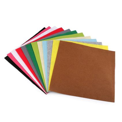 Látková dekorativní plsť / filc soft 30x30 cm (Varianta mix, Balení 12 ks)