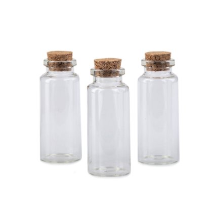 Skleněná lahvička s korkem 30x70 mm (Varianta transparent, Balení 12 lahv.)
