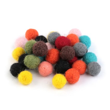 Plstěná kulička / bambulka z vlny Ø15 mm (Varianta 4 šedá, Balení 10 ks)