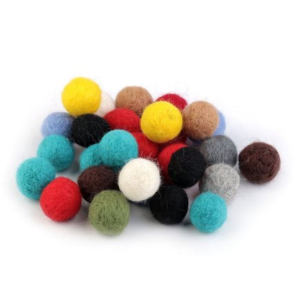 Plstěná kulička / bambulka Ø20-25 mm (Varianta 1 mix barev, Balení 10 ks)