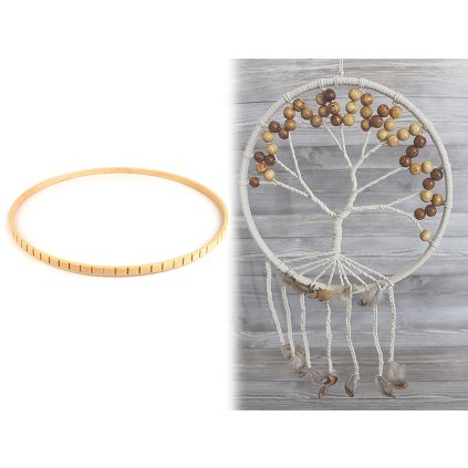 Dřevěný kruh Ø28,5 cm se zářezy (Varianta přírodní sv., Balení 1 ks)