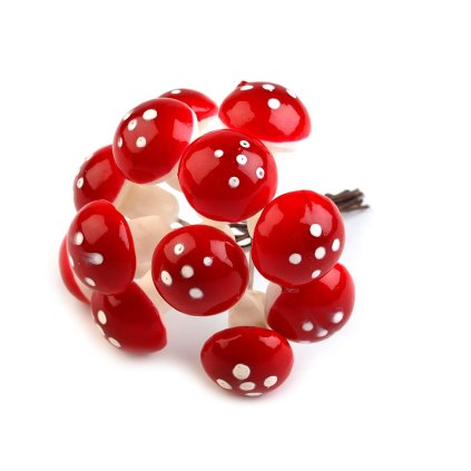 Umělá muchomůrka / hřib na drátku (Varianta 2 červená, Balení 12 ks)