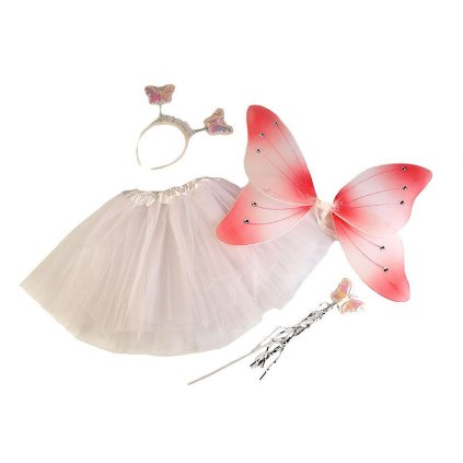 Karnevalový kostým - motýlí víla (Varianta 1 bílá, Balení 1 sada)