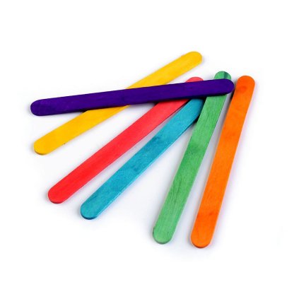 Dřevěné špachtle barevné 1x11,4 cm (Varianta mix, Balení 50 ks)