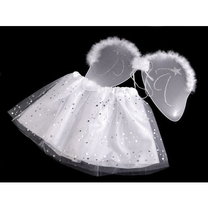 Karnevalový kostým - anděl (Varianta 1 bílá, Balení 1 sada)