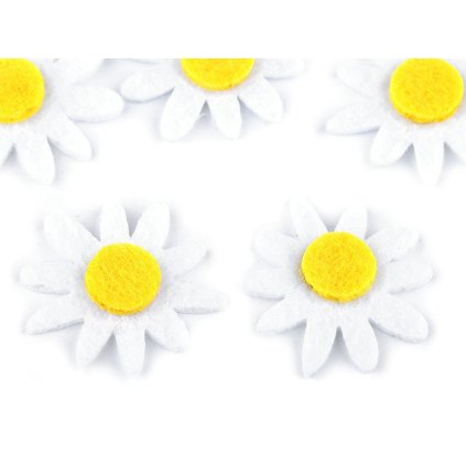Filcový květ Ø30 mm slunečnice, kopretina (Varianta 2 žlutá, Balení 5 ks)