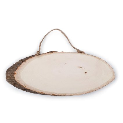Dřevěný ovál / cedulka s kůrou k dotvoření (Varianta přírodní, Balení 1 ks)