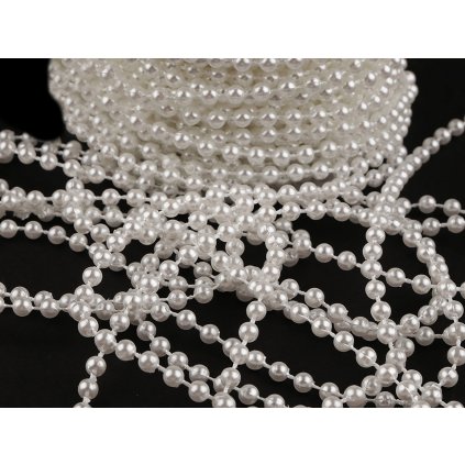 Perlový řetěz Ø4 mm (Varianta 2 stříbrná, Balení 24 m)