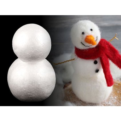 Sněhulák 9x14 cm polystyren (Varianta bílá, Balení 1 ks)