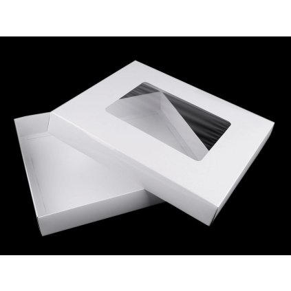 Papírová krabice s průhledem (Varianta hnědá přírodní, Balení 5 ks)