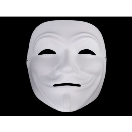 Karnevalová maska - škraboška k domalování (Varianta 1 bílá Anonymous, Balení 1 ks)