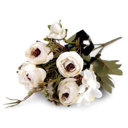 Umělá kytice pryskyřník (Varianta 1 krémová nejsvět., Balení 1 svaz.)