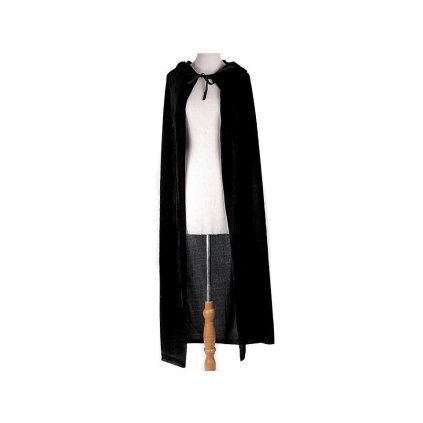 Karnevalový sametový plášť s kapucí (Varianta černá, Balení 1 ks)