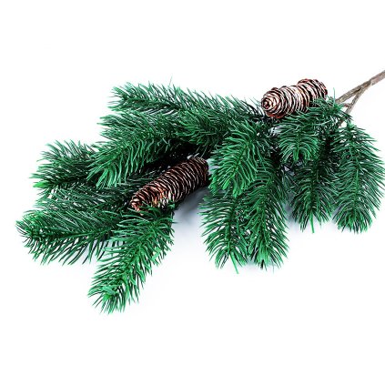 Umělý smrk s šiškami větší (Varianta 2 zelená tm., Balení 1 ks)