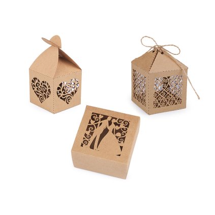 Papírová krabička (Varianta 1 natural srdce, Balení 10 ks)