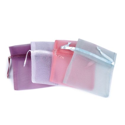 Dárkový pytlík s kovovým leskem 8x10,5 cm organza shine (Varianta 1 bílá, Balení 10 ks)