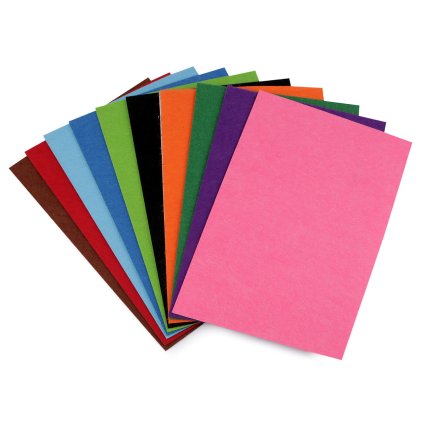 Samolepicí dekorativní plsť / filc 20x30 cm (Varianta 1 mix, Balení 10 ks)