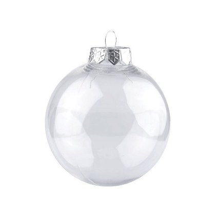 Baňka k dozdobení Ø10 cm 2. jakost (Varianta 1 transparent stříbrná, Balení 2 ks)