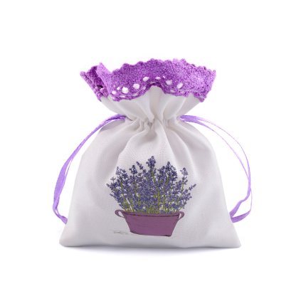 Dárkový pytlík s potiskem levandule 9x12 cm (Varianta 2 režná světlá levandule, Balení 3 ks)