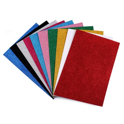 Samolepicí pěnová guma Moosgummi s glitry 20x30 cm (Varianta 1 bílá, Balení 2 ks)