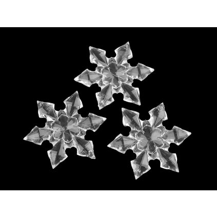 Dekorační vločky Ø65 mm k zavěšení (Varianta transparent, Balení 3 ks)