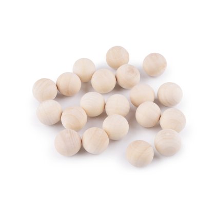 Dřevěné kuličky bez dírek Ø18 mm (Varianta přírodní sv., Balení 20 ks)