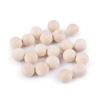 Dřevěné kuličky Ø20 mm (Varianta přírodní sv., Balení 20 ks)