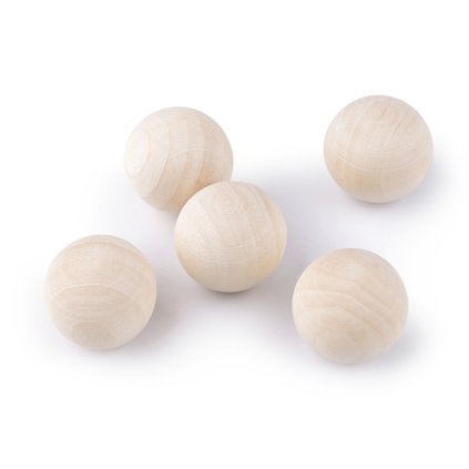 Dřevěné kuličky Ø25 mm (Varianta přírodní sv., Balení 25 ks)