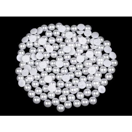 Kabošony / půlperle / perly k nalepení Ø9 mm (Varianta 1 bílá, Balení 10 g)