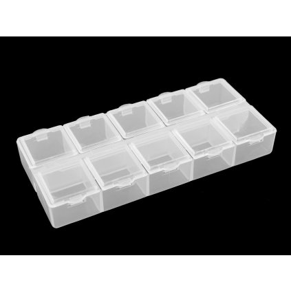 Plastový box / zásobník 6x13,2x2 cm (Varianta transparent, Balení 1 ks)