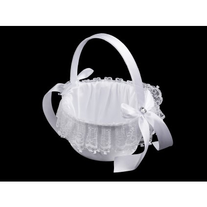 Svatební saténový košíček pro družičky (Varianta 2 růžová sv., Balení 1 ks)