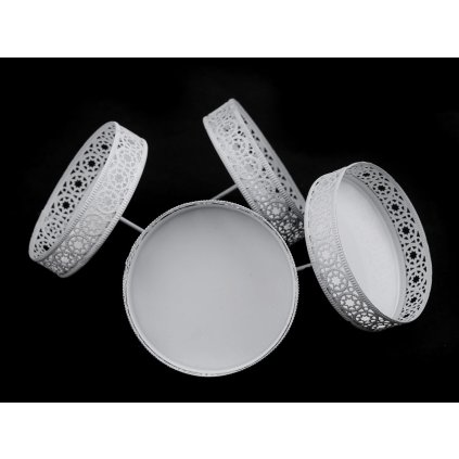 Bodce na svíčky Ø7,5 cm (Varianta 3 stříbrná, Balení 4 ks)