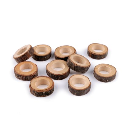 Přírodní dřevěný kroužek Ø17 mm (Varianta přírodní, Balení 10 ks)